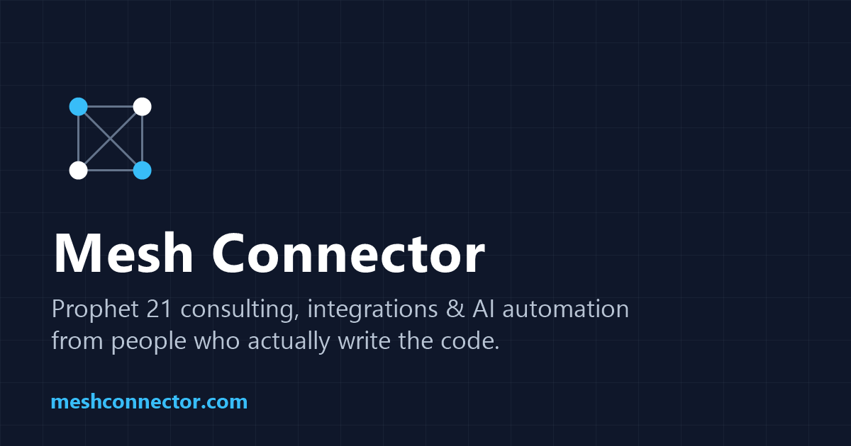 Mesh Connector — Prophet 21 Consulting & Ginger, your AI business assistant